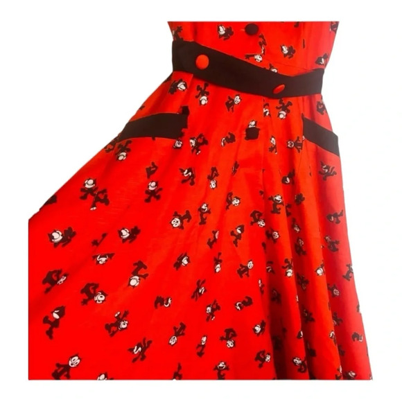 Unique Vintage Felix the Cat midi swing dress Retro, Brand New with Tags #0150 - Picture 9 of 10
